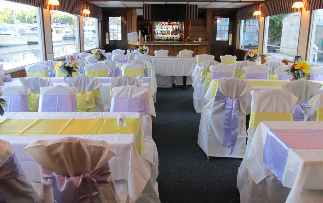 yellow and light purple motif for tables